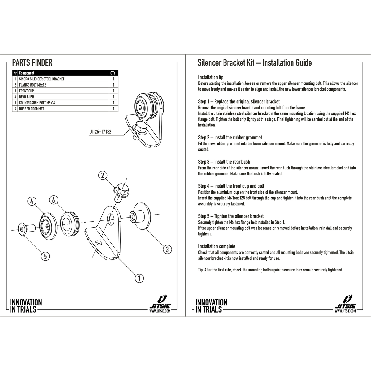 Kit staffa supporto silenziatore Jitsie rosso in alluminio e acciaio per Beta Sincro