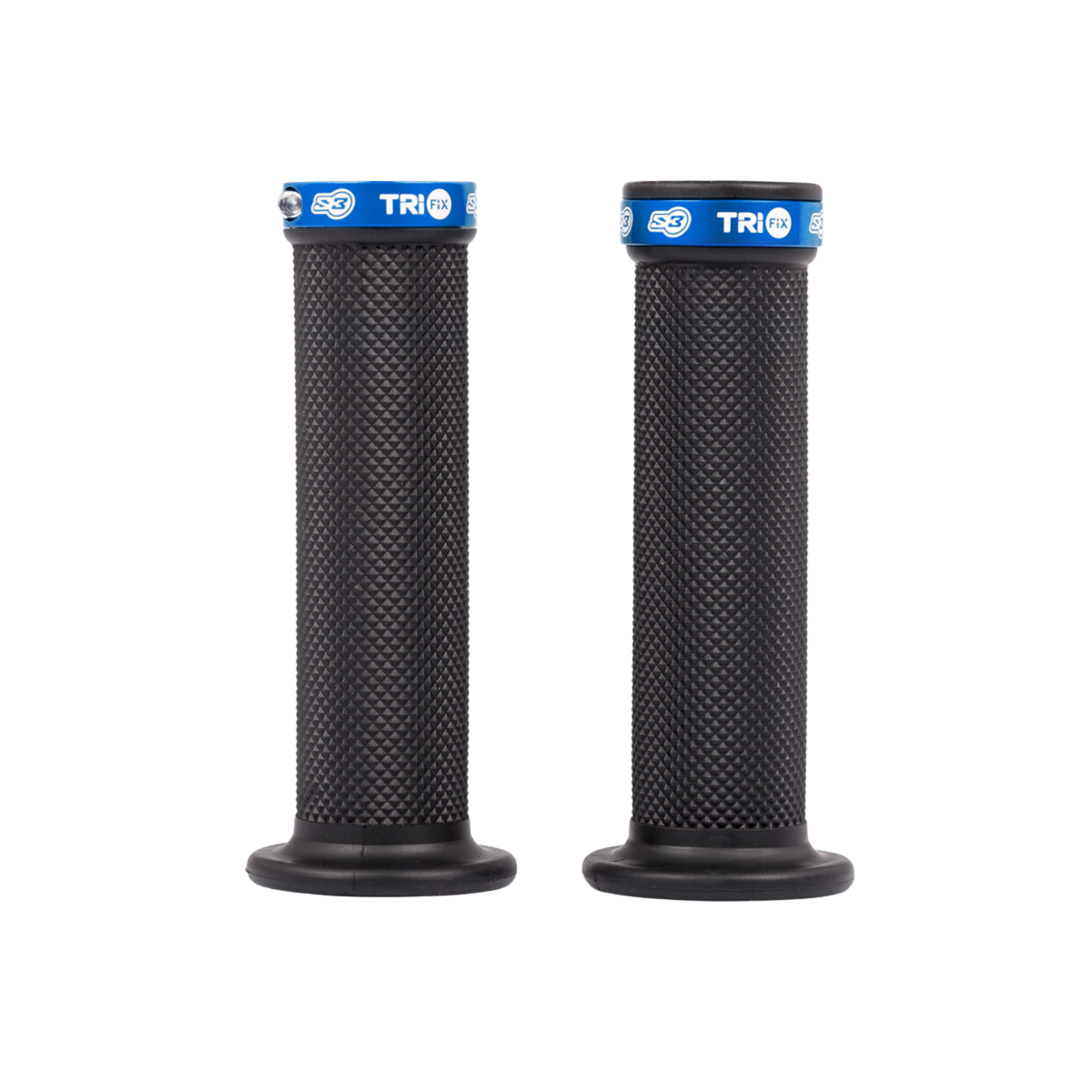 Manopole Trial S3 Tri Fix nere con collarino blu