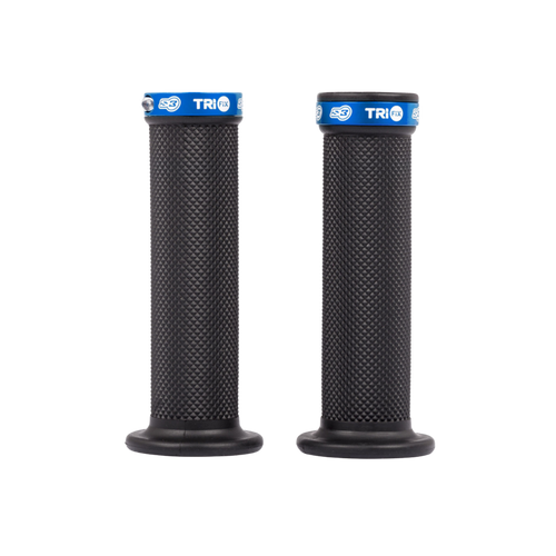Manopole Trial S3 Tri Fix nere con collarino blu